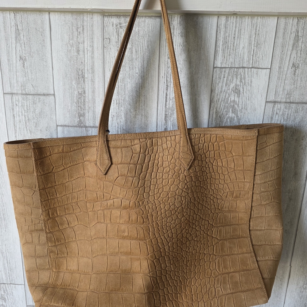 Reformation Croc-Embossed Leather Tote Bag